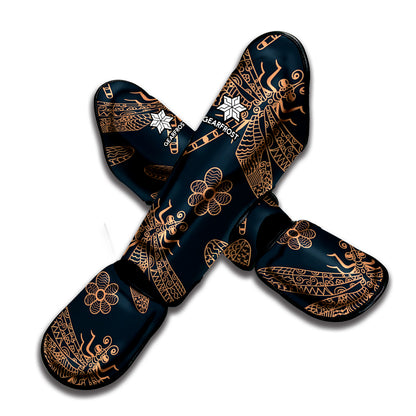 Vintage Dragonfly Pattern Print Muay Thai Shin Guard