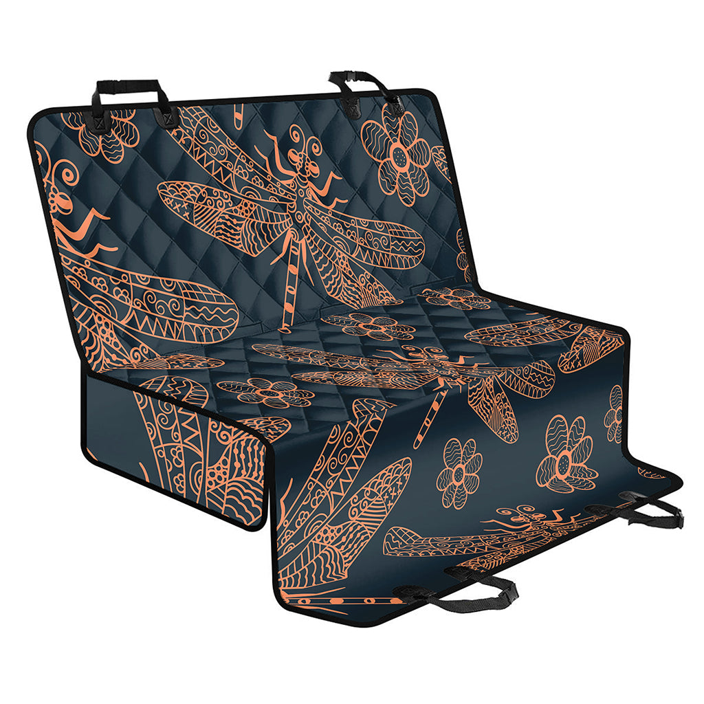 Vintage Dragonfly Pattern Print Pet Car Back Seat Cover
