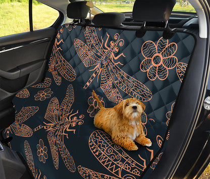 Vintage Dragonfly Pattern Print Pet Car Back Seat Cover