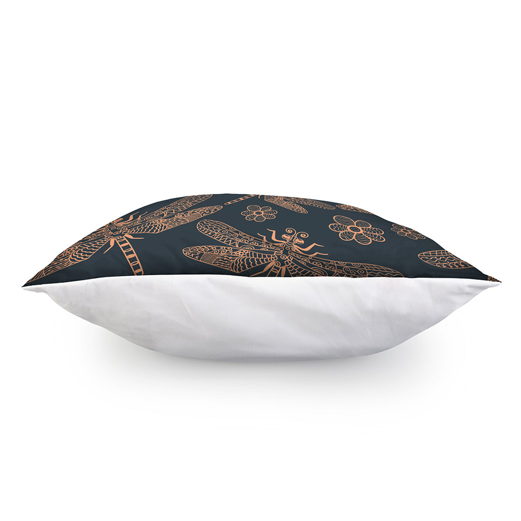 Vintage Dragonfly Pattern Print Pillow Cover