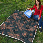 Vintage Dragonfly Pattern Print Quilt