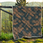 Vintage Dragonfly Pattern Print Quilt
