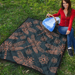 Vintage Dragonfly Pattern Print Quilt
