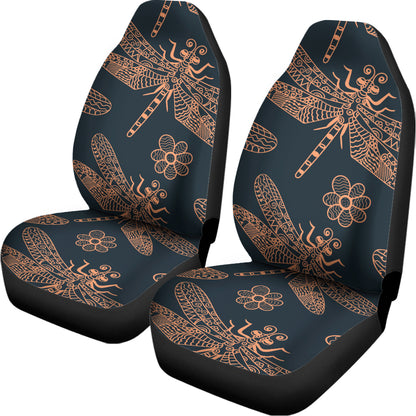 Vintage Dragonfly Pattern Print Universal Fit Car Seat Covers
