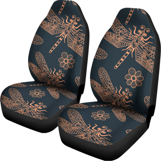 Vintage Dragonfly Pattern Print Universal Fit Car Seat Covers