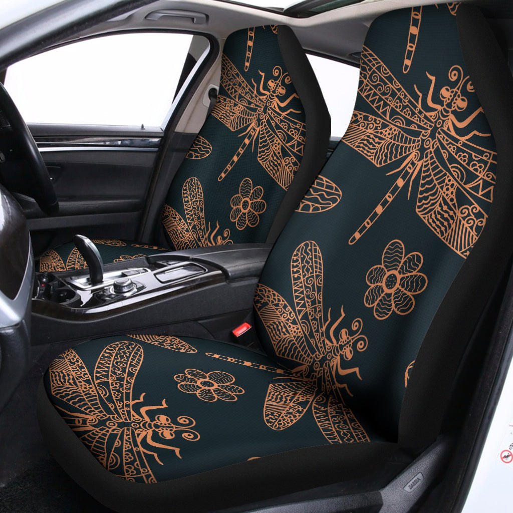 Vintage Dragonfly Pattern Print Universal Fit Car Seat Covers