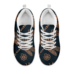 Vintage Dragonfly Pattern Print White Sneakers