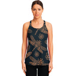 Vintage Dragonfly Pattern Print Women's Racerback Tank Top