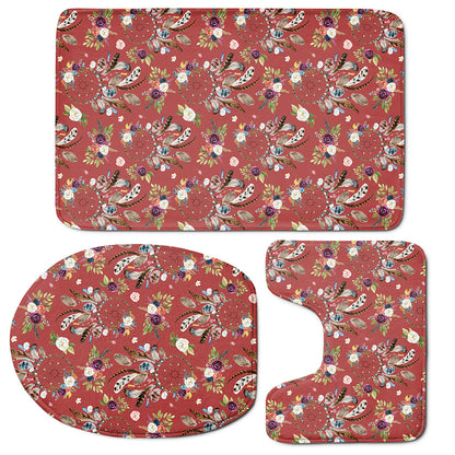 Vintage Dream Catcher Pattern Print 3 Piece Bath Mat Set