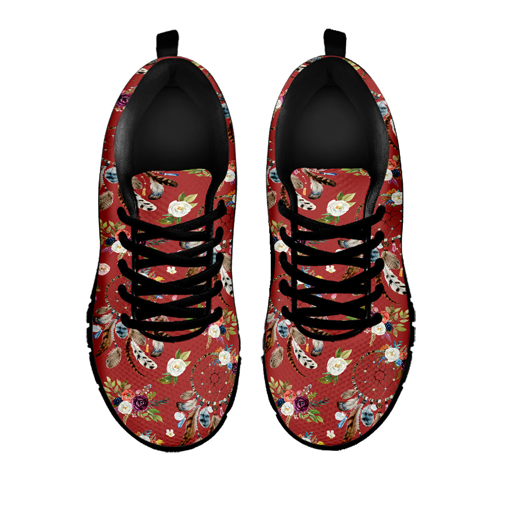 Vintage Dream Catcher Pattern Print Black Sneakers