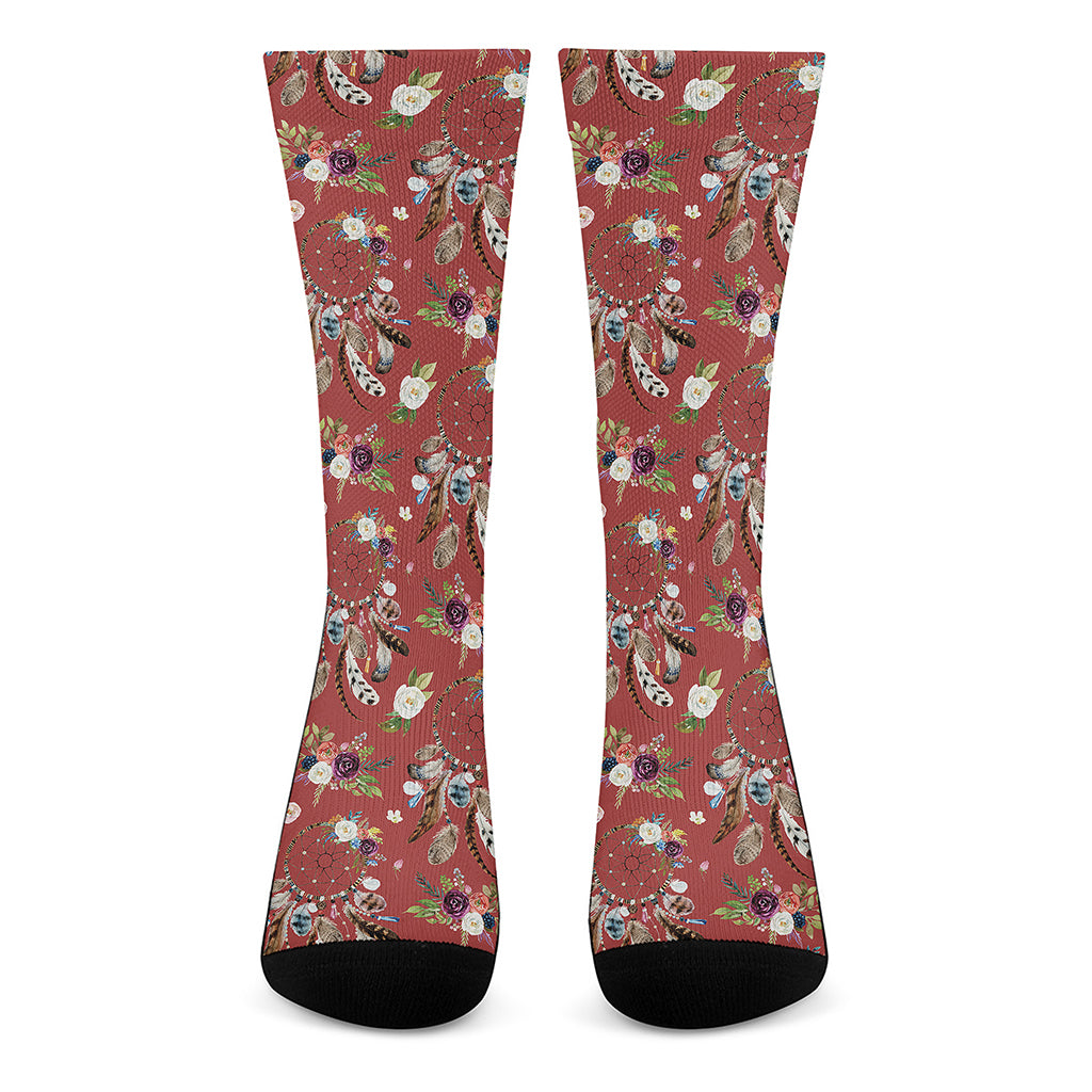 Vintage Dream Catcher Pattern Print Crew Socks