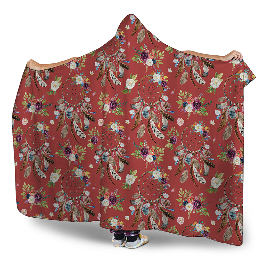 Vintage Dream Catcher Pattern Print Hooded Blanket