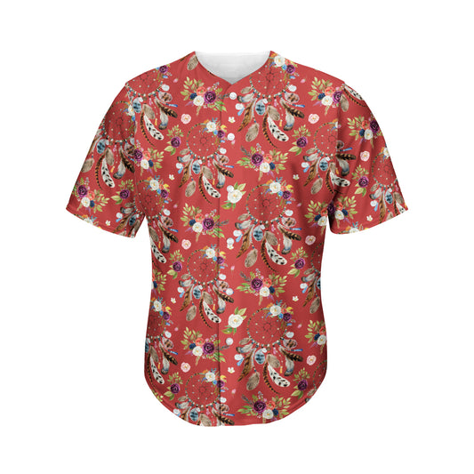Vintage Dream Catcher Pattern Print Men's Baseball Jersey