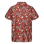 Vintage Dream Catcher Pattern Print Men's Short Sleeve Shirt