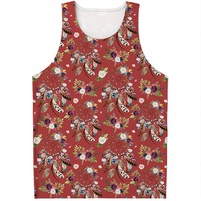 Vintage Dream Catcher Pattern Print Men's Tank Top