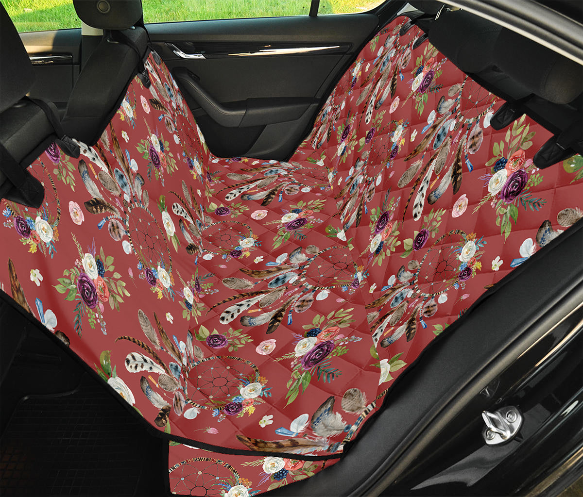 Vintage Dream Catcher Pattern Print Pet Car Back Seat Cover