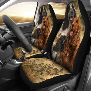 Vintage English Cocker Spaniel Universal Fit Car Seat Covers GearFrost