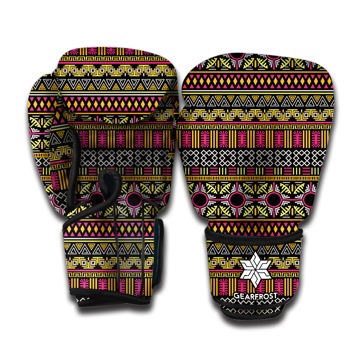 Vintage Ethnic Pattern Print Boxing Gloves