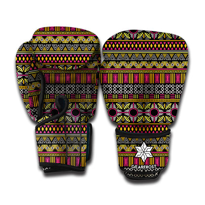 Vintage Ethnic Pattern Print Boxing Gloves
