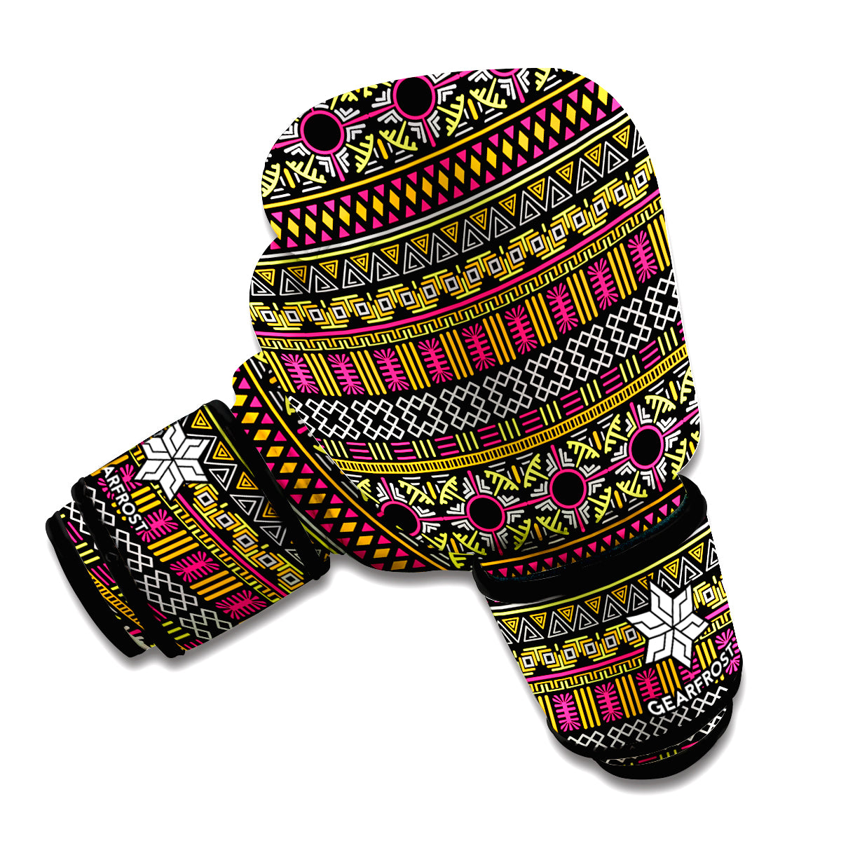 Vintage Ethnic Pattern Print Boxing Gloves