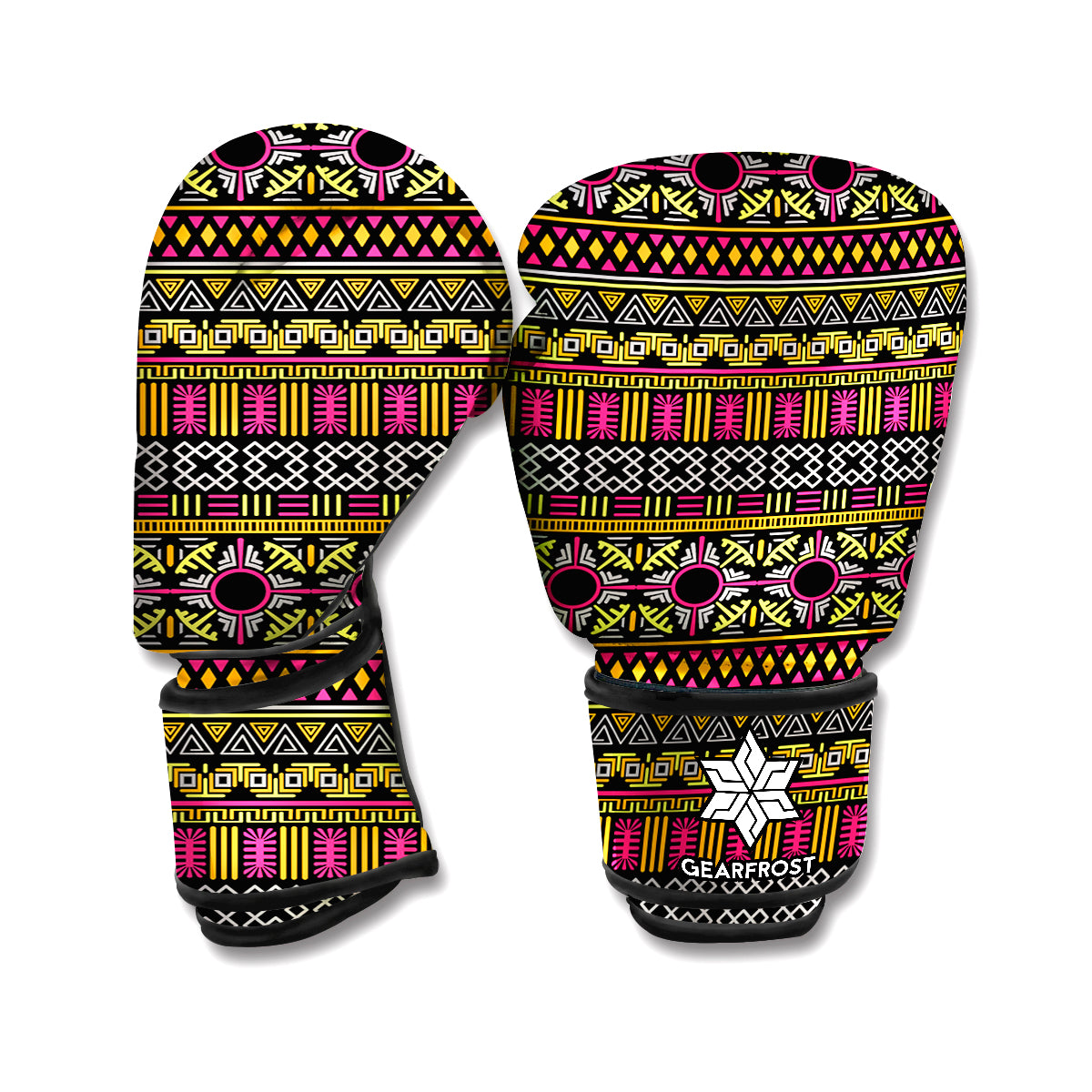 Vintage Ethnic Pattern Print Boxing Gloves