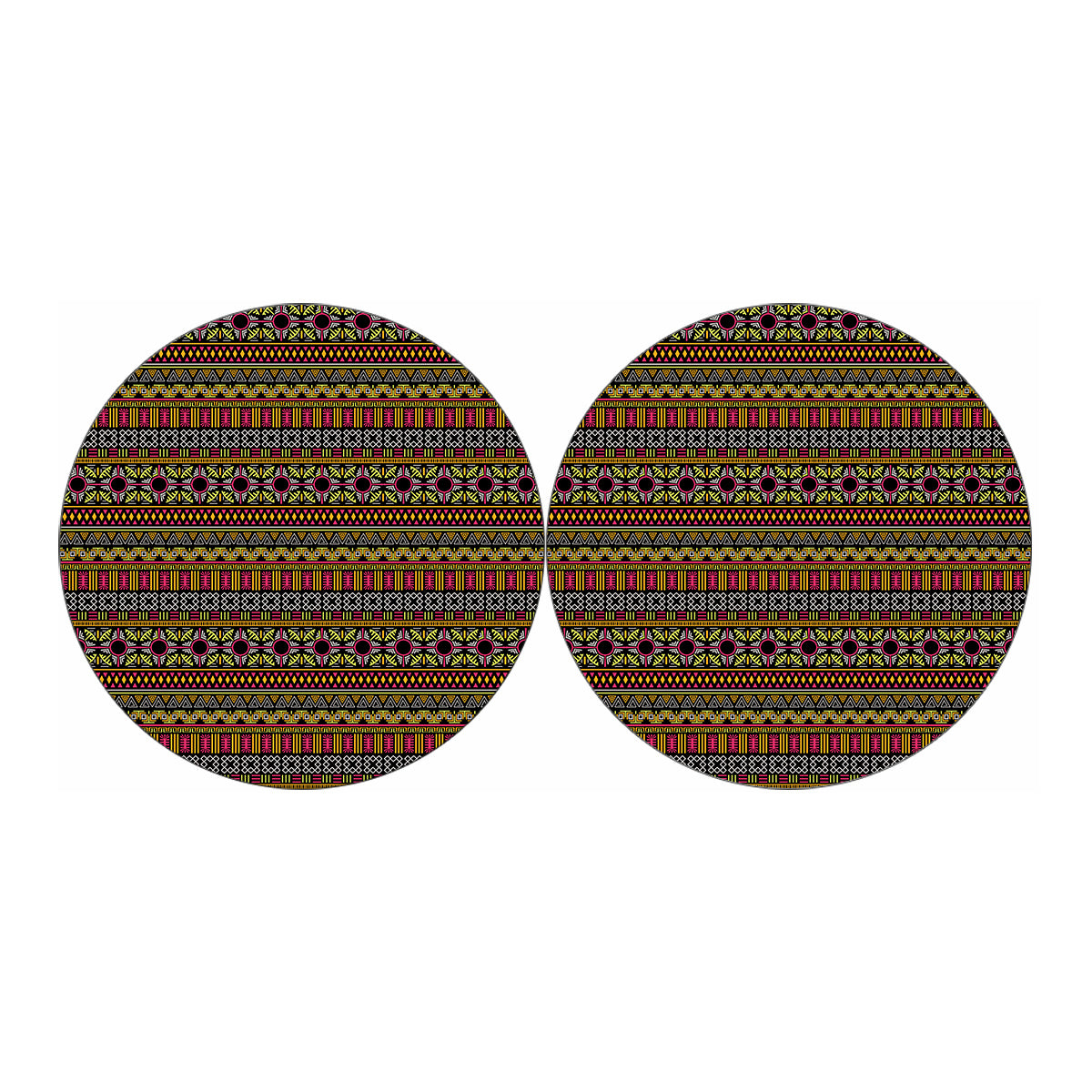 Vintage Ethnic Pattern Print Car Coasters
