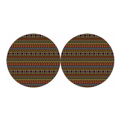 Vintage Ethnic Pattern Print Car Coasters