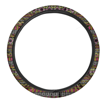 Vintage Ethnic Pattern Print Car Steering Wheel Cover