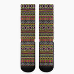 Vintage Ethnic Pattern Print Crew Socks