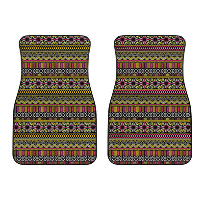 Vintage Ethnic Pattern Print Front Car Floor Mats