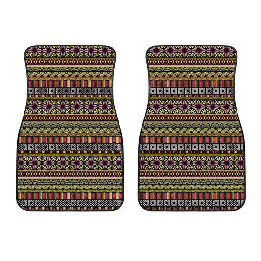 Vintage Ethnic Pattern Print Front Car Floor Mats