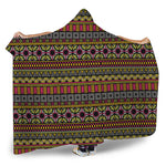 Vintage Ethnic Pattern Print Hooded Blanket