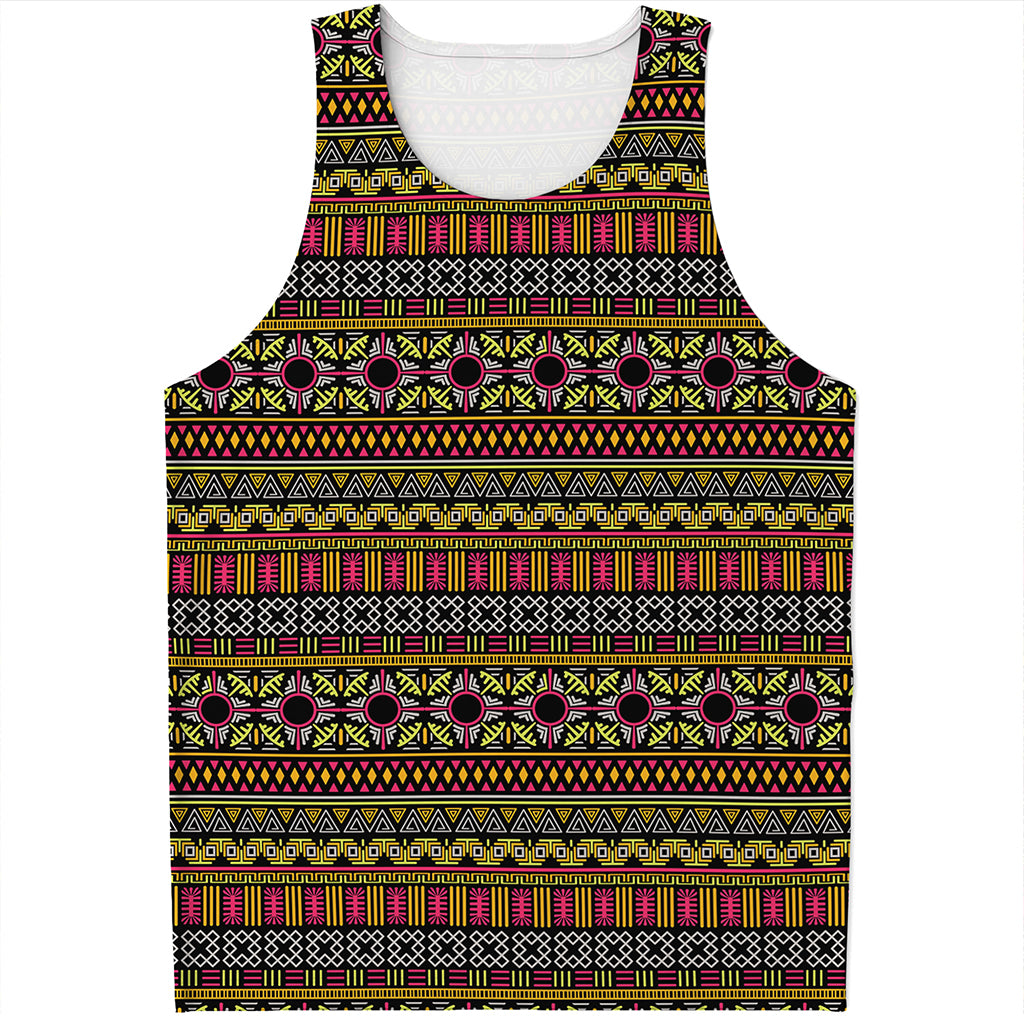 Vintage Ethnic Pattern Print Men's Tank Top