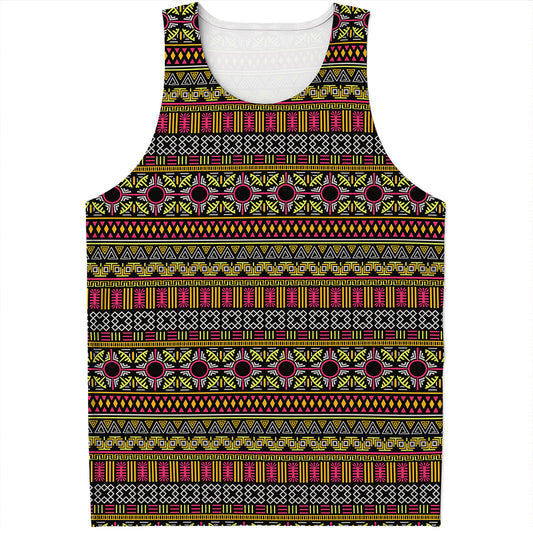 Vintage Ethnic Pattern Print Men's Tank Top