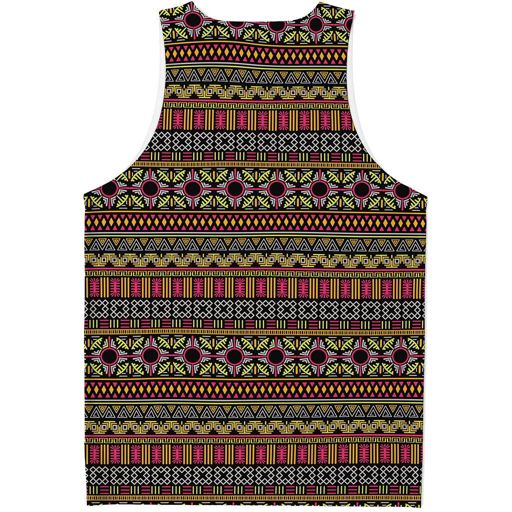 Vintage Ethnic Pattern Print Men's Tank Top