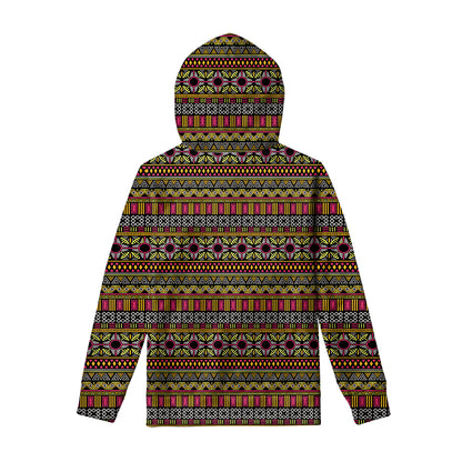 Vintage Ethnic Pattern Print Pullover Hoodie