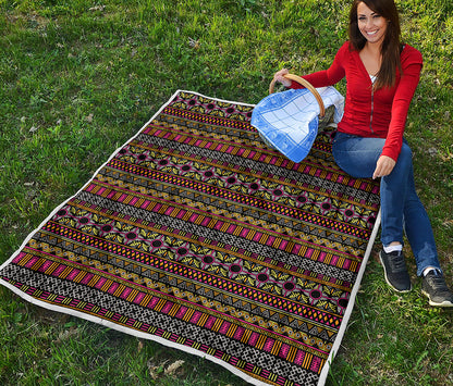 Vintage Ethnic Pattern Print Quilt