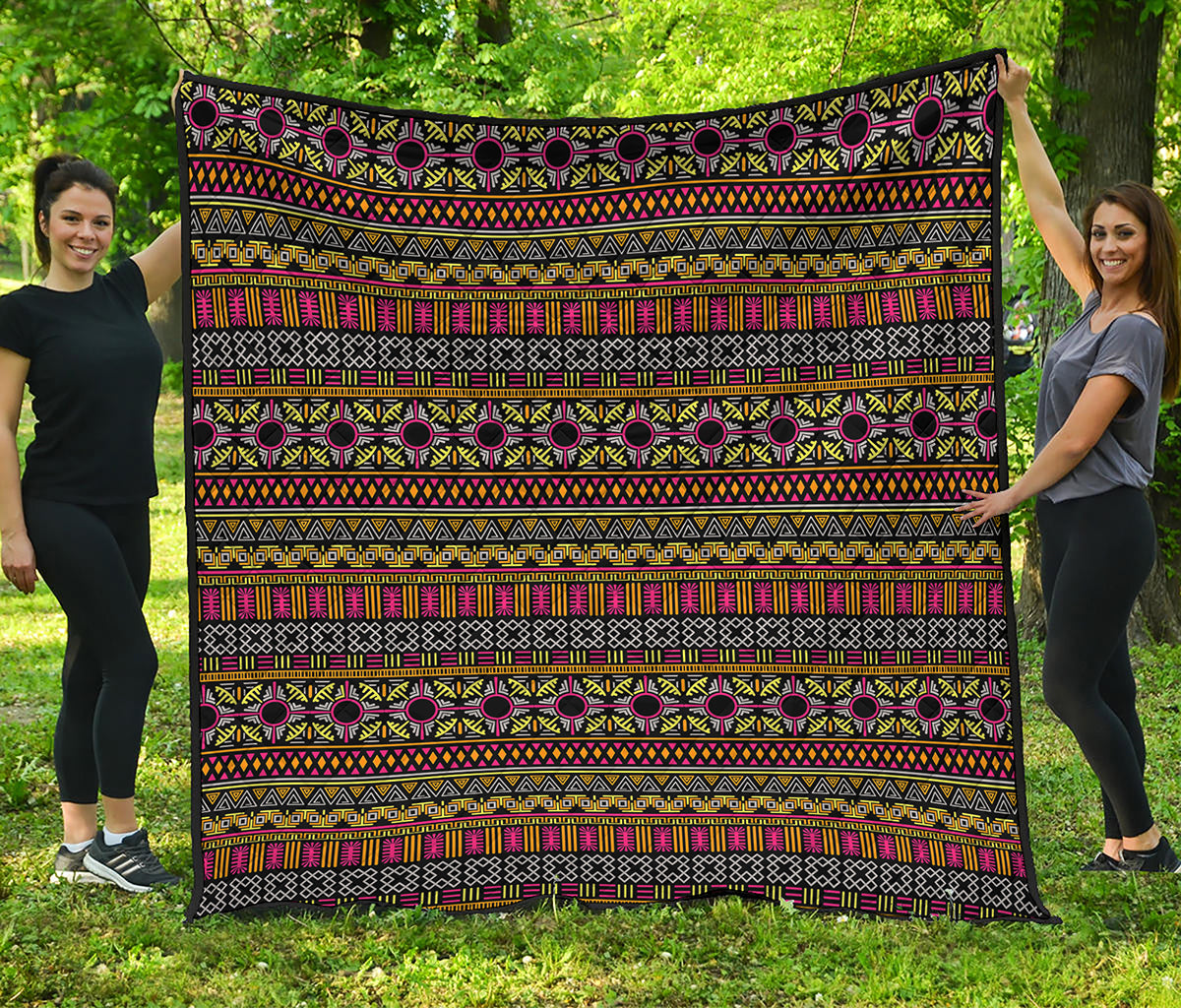 Vintage Ethnic Pattern Print Quilt
