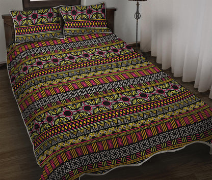 Vintage Ethnic Pattern Print Quilt Bed Set