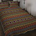 Vintage Ethnic Pattern Print Quilt Bed Set