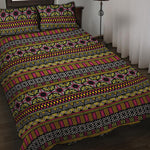 Vintage Ethnic Pattern Print Quilt Bed Set