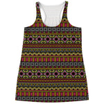 Vintage Ethnic Pattern Print Women's Racerback Tank Top