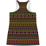 Vintage Ethnic Pattern Print Women's Racerback Tank Top