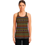 Vintage Ethnic Pattern Print Women's Racerback Tank Top