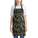 Vintage Feather Pattern Print Apron