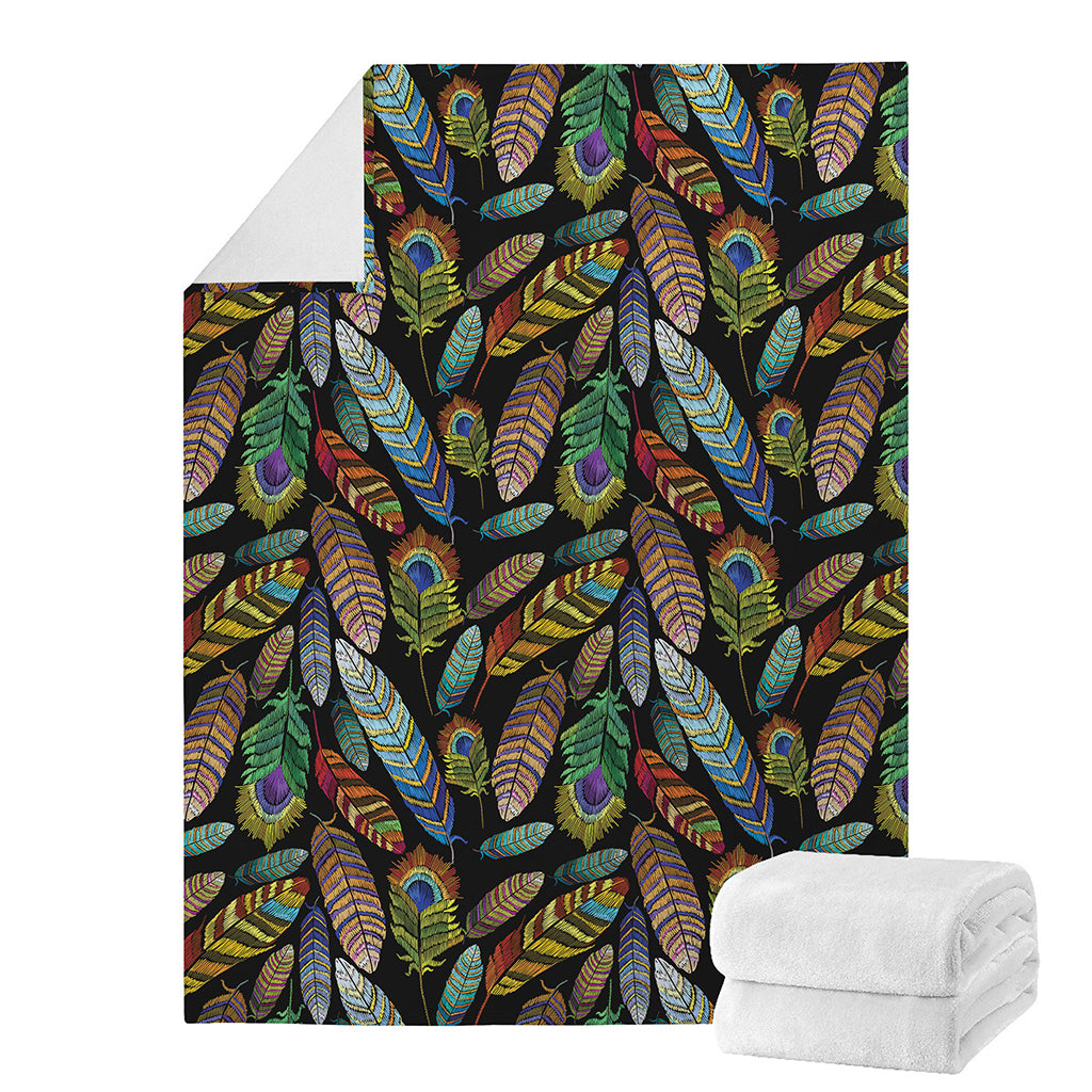 Vintage Feather Pattern Print Blanket