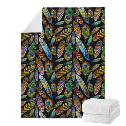 Vintage Feather Pattern Print Blanket