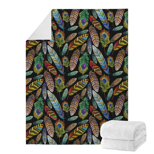 Vintage Feather Pattern Print Blanket