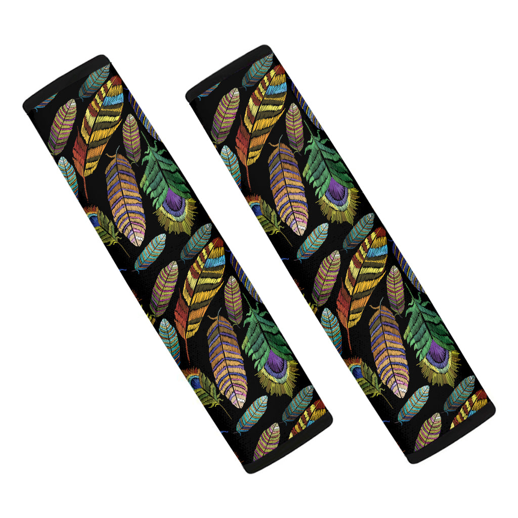 Vintage Feather Pattern Print Car Seat Belt Covers