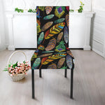 Vintage Feather Pattern Print Dining Chair Slipcover